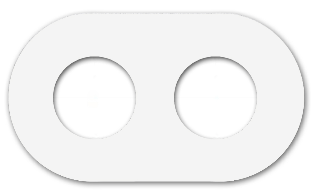 Metal Retro Socket Frame 2-Gang. Vectis Round Series.