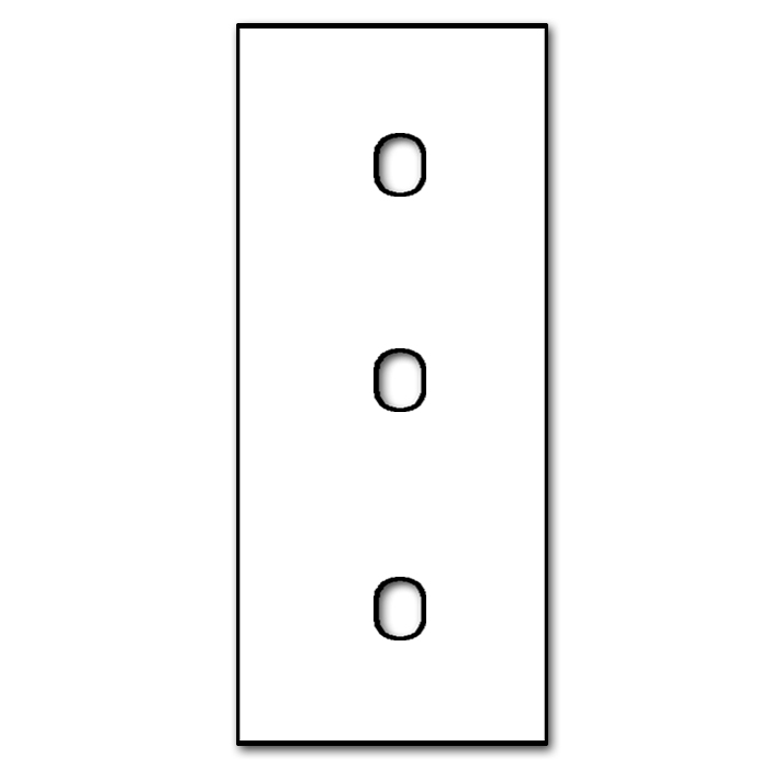 Switch front panel metal in matte White 3 gang. Vectis Square series