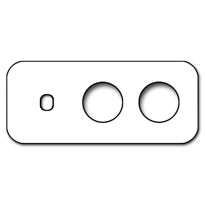 Switch front panel metal in Copper 1 gang + 2 cutout horizontal. Vectis Cube series