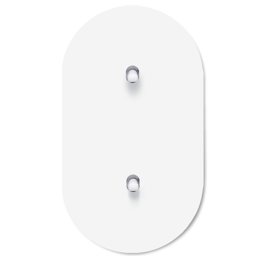 Retro toggle switch round metal matte white 2 gang double vertical
