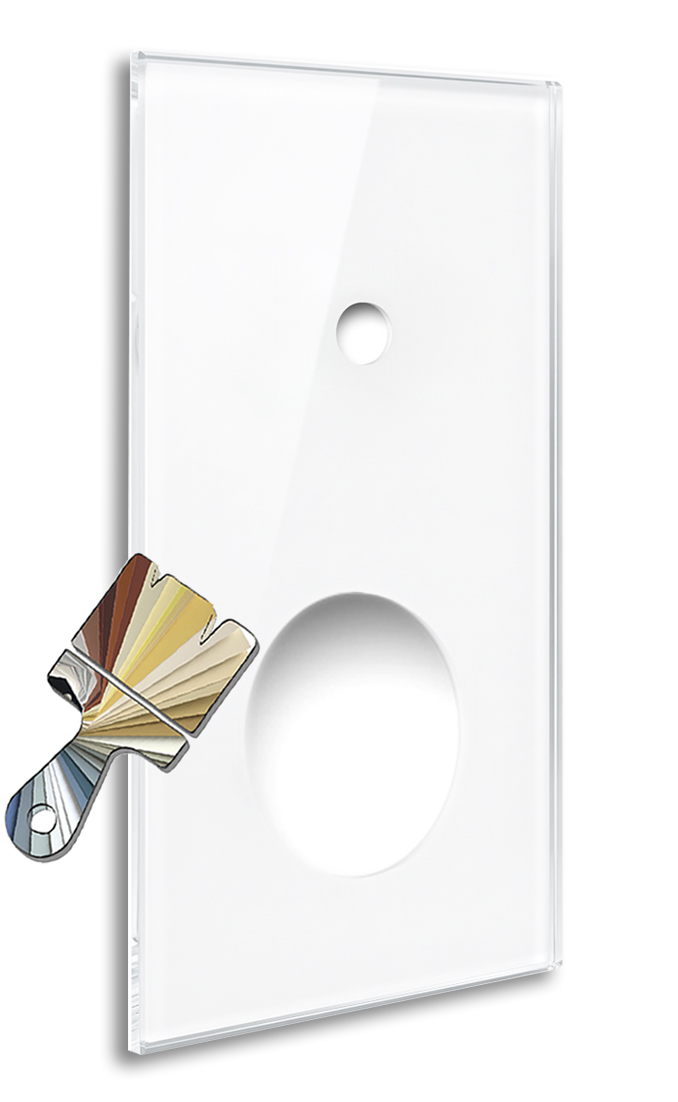 YORK Little Greene Colour Glass-Effect 1-Gang Cover Plate with Round Cut-Out by ROHDE+ROHDE