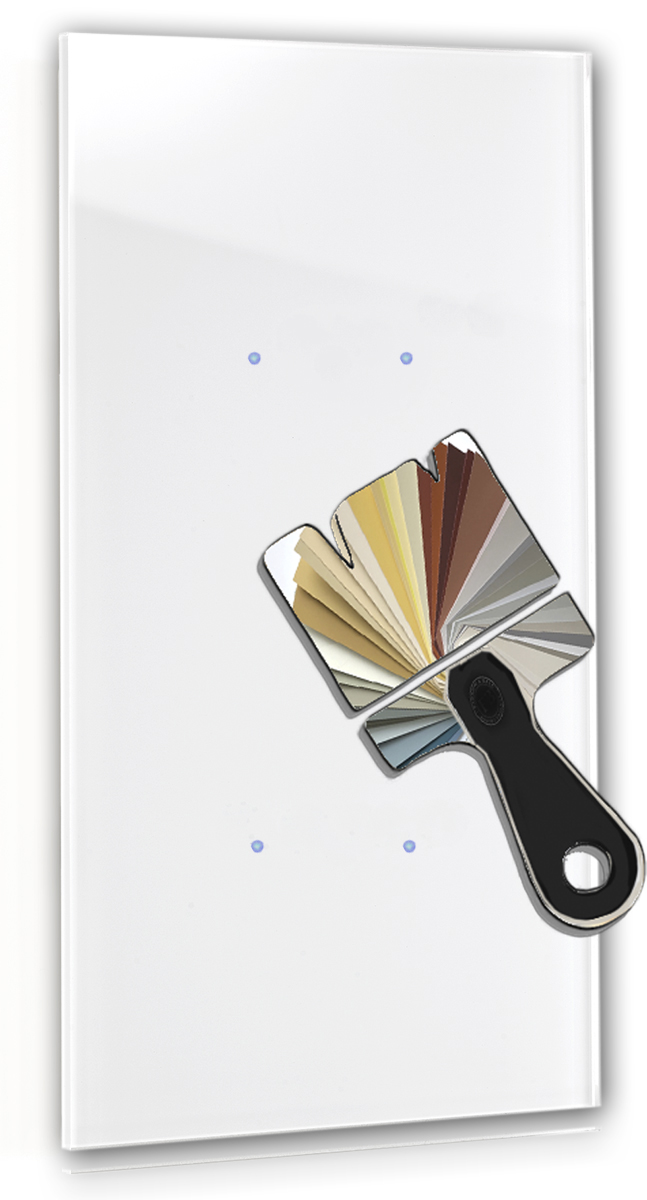 Touch switch in Farrow & Ball colour 4-gang glass look 230V