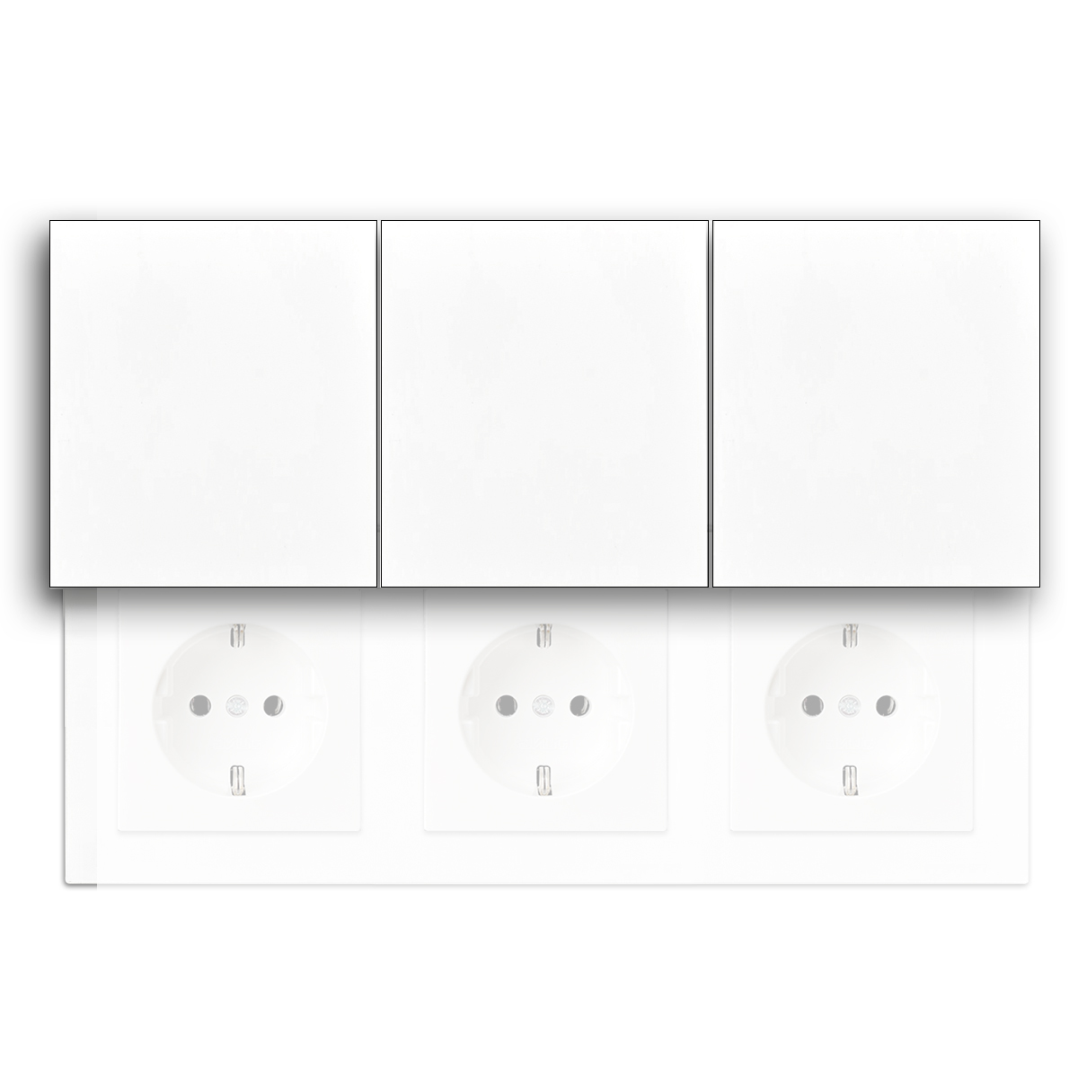 PURIST retrofit cover for existing JUNG A 550 triple socket in alpine white – easily hide your sockets