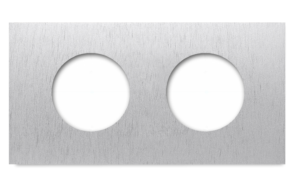 Socket frame metal Aluminium 2 gang horizontal. Vectis Square series