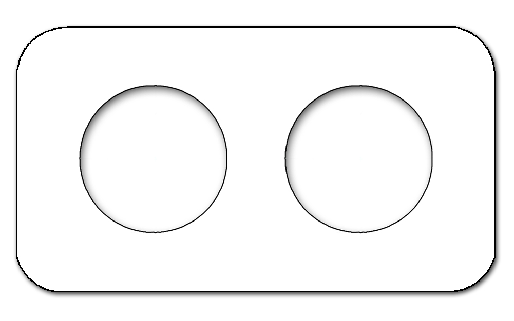 Rounded socket frame metal. Cube Series.