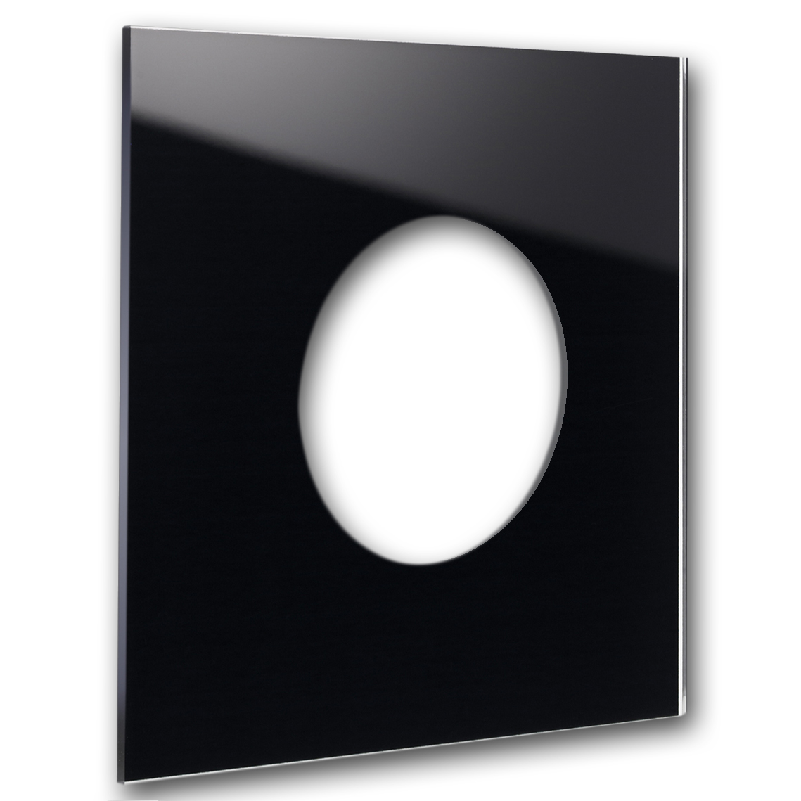 Frame MAXIM with 1 round cutout. Black. ROHDE+ROHDE