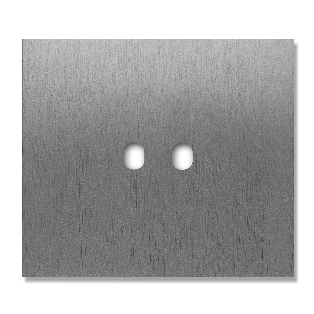 Switch front panel metal in Titanium 2 gang. Vectis Square series