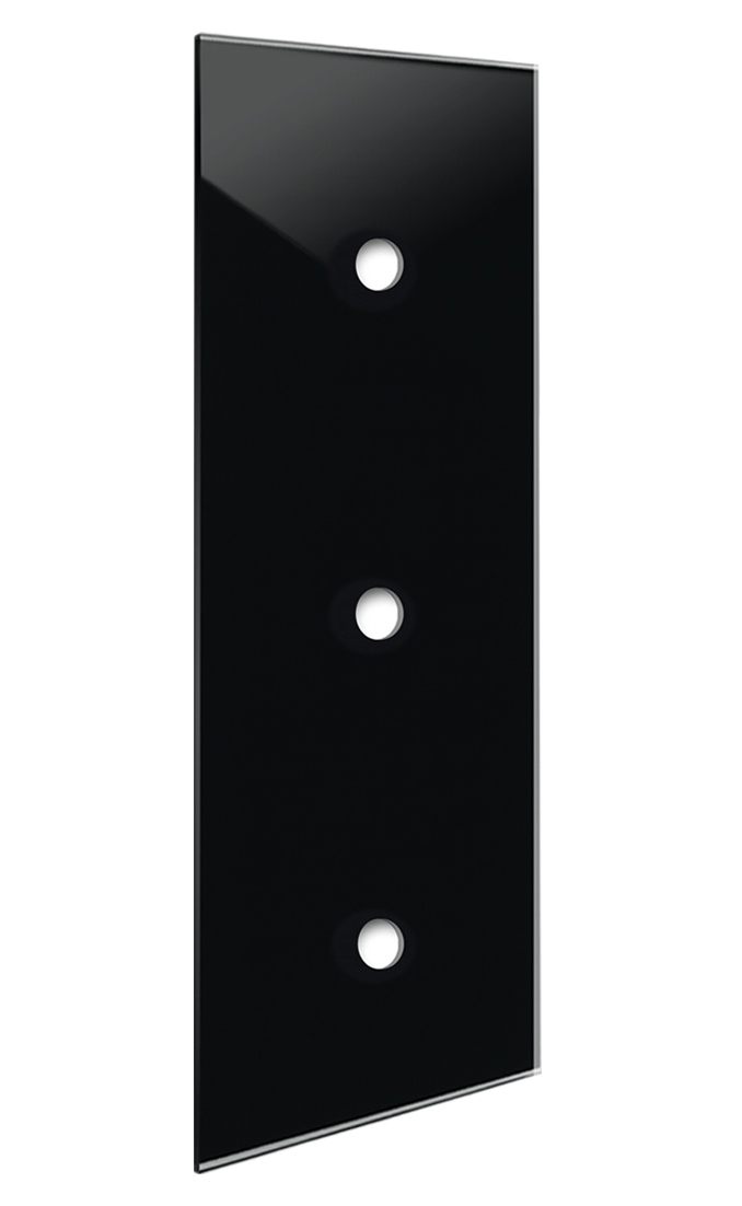 YORK Black Glass-Effect 3-Gang Cover Plate for 3 Back Boxes by ROHDE+ROHDE