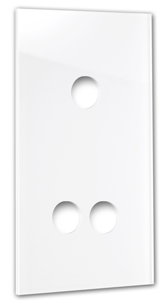 Retro switch panel CAMBRIDGE - glass optics 3-fold in white.