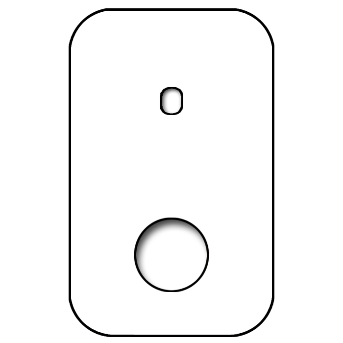 Switch front panel metal Titanium 1 gang + 1 cutout. Vectis Cube series