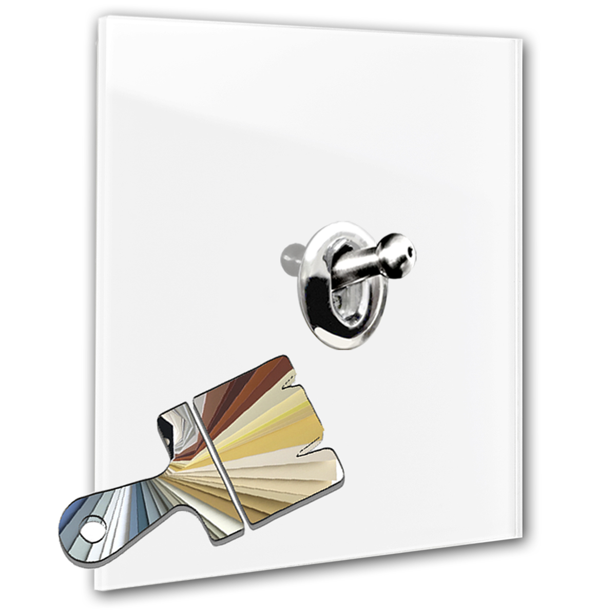 Retro light switch Farrow Ball glass look chrome toggle