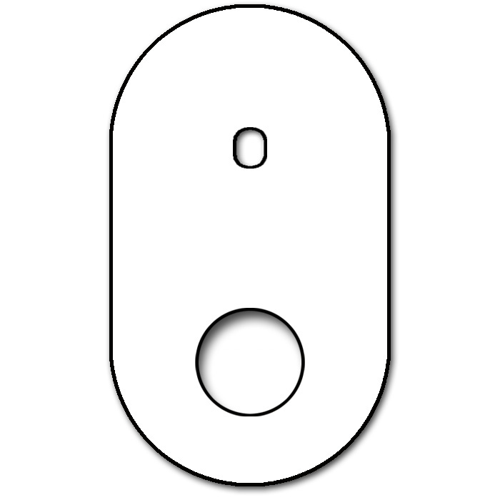 Switch front panel metal in matte White 1 gang + 1 cutout. Vectis Round series