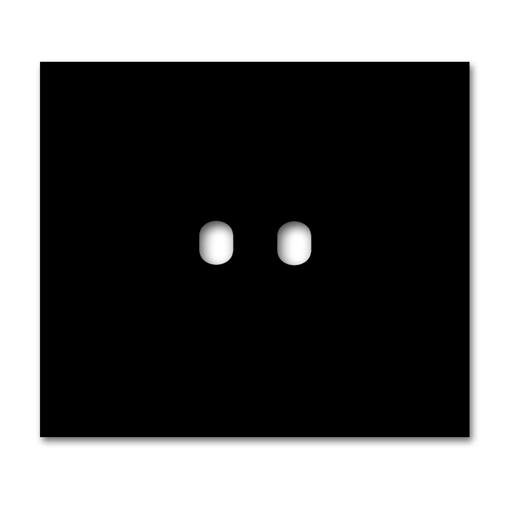 Switch front panel metal in matte Black 2 gang. Vectis Square series