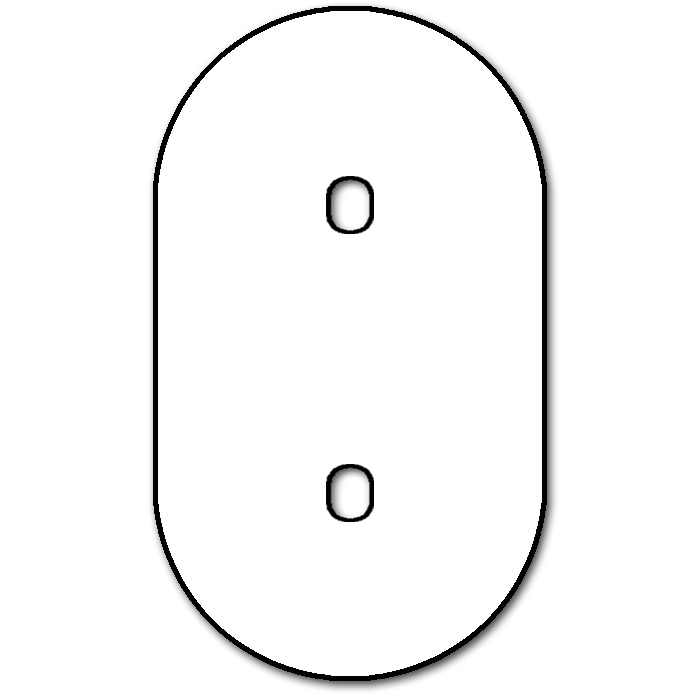 Switch front panel metal matte Black 2 gang. Vectis Round series