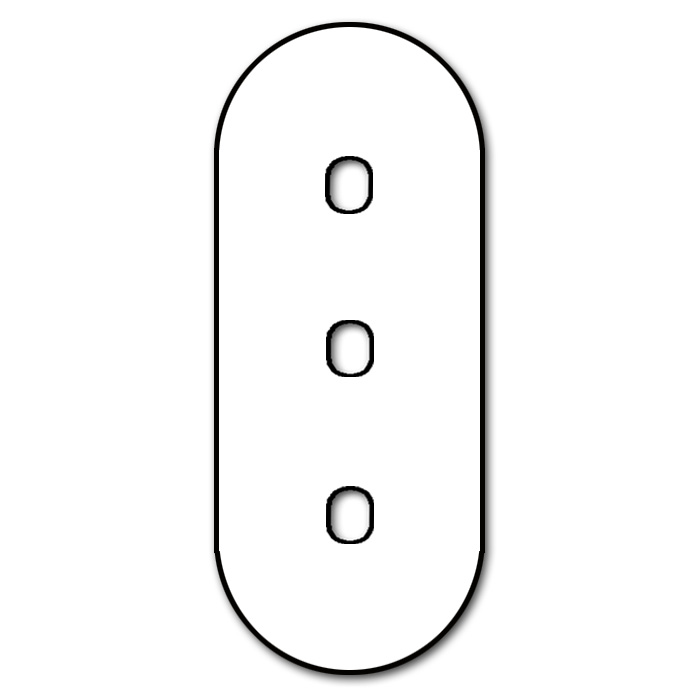 Switch front panel metal in matte Black 3 gang. Vectis Round series