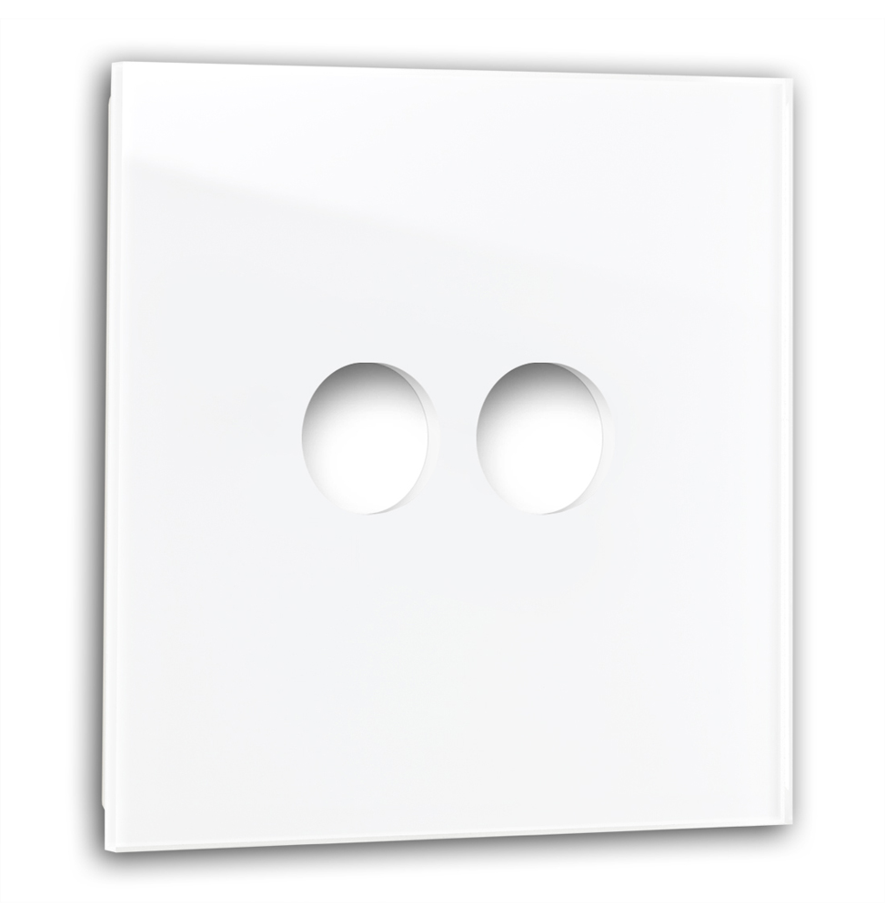 Retro switch panel CAMBRIDGE - glass optics 2-fold in white.