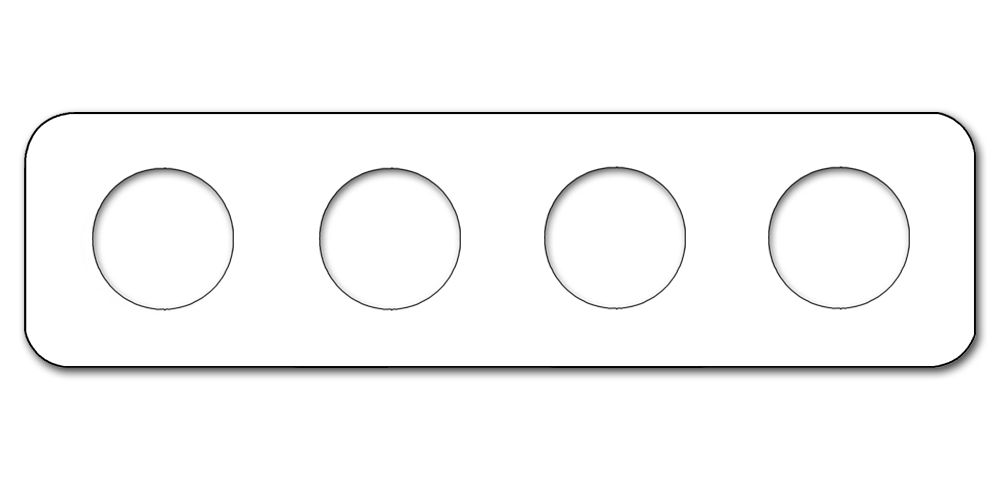 Rounded socket frame metal. Cube Series.