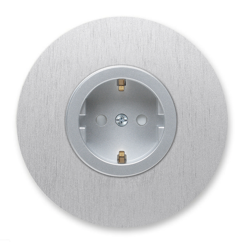 Round metal socket outlet aluminum 1-gang. Round Series