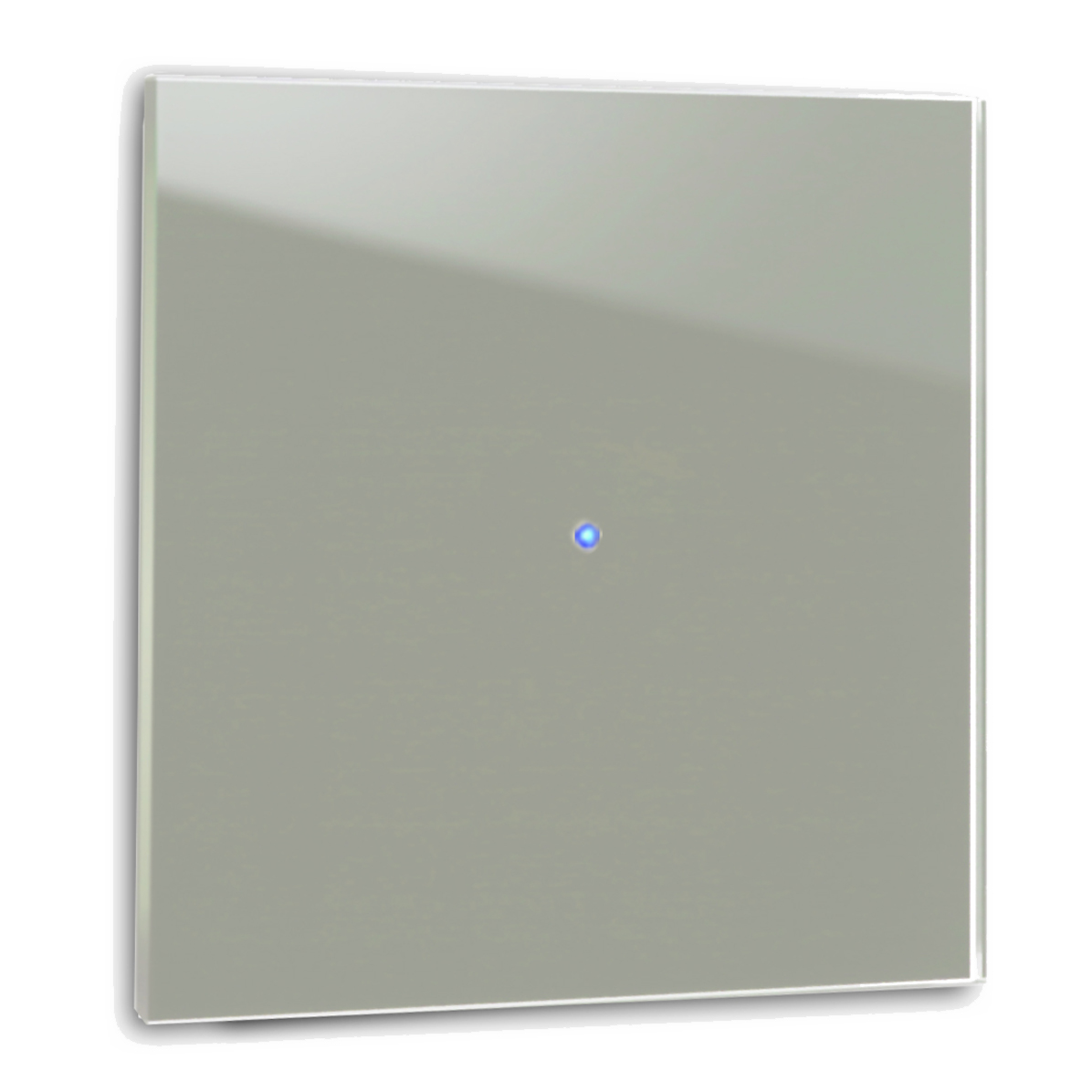 Touch-Lichtschalter 1 fach Farrow Ball Farbe 25 pigeon Glas-Optik 230V Wechsel Blau