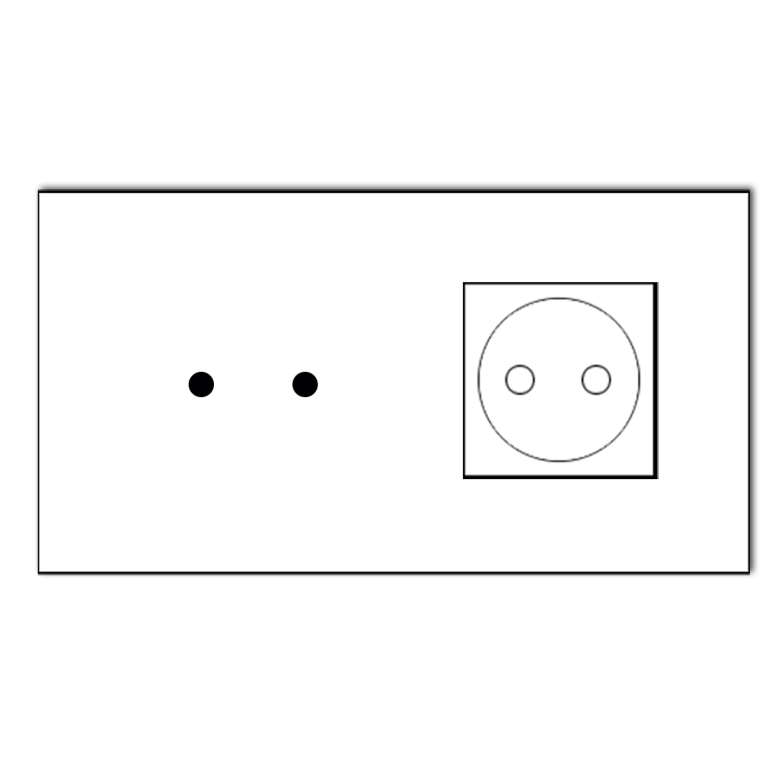 Touch Light Switch and Socket Combination. 230V Glass Look. NOVA