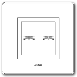 Touch-Blende 2-fach, Glas Weiß. AVE