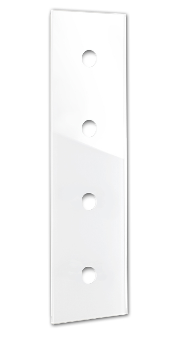 Retro switch panel CAMBRIDGE - glass optics 4-fold in white.