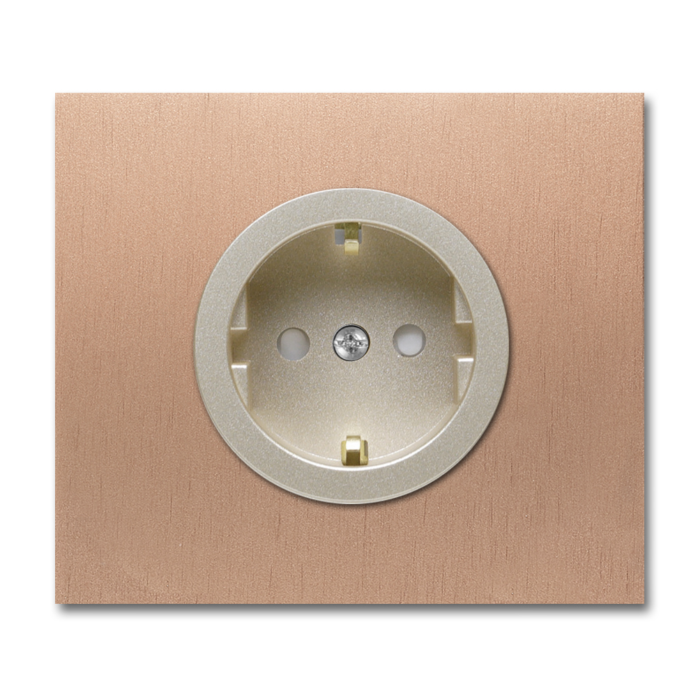 Socket metal copper single 1 gang. Square Series