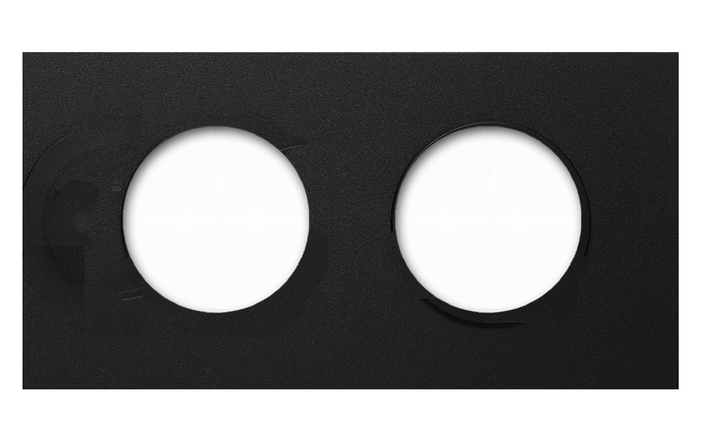 Socket frame metal in Matte Black 2 gang horizontal. Vectis Square series