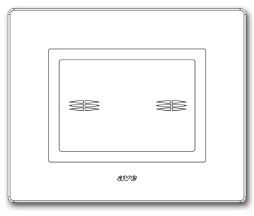 Touch panel front cover, 2con, 120 x 98 mm, black glass. AVE