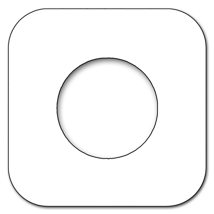 Rounded socket frame metal. Cube Series.