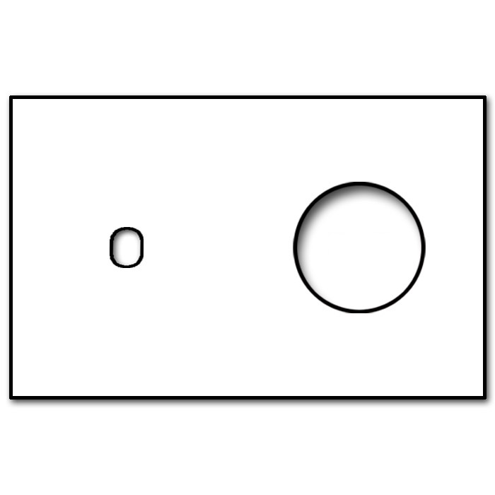 Switch front panel metal Titanium 1 gang + 1 cutout horizontal. Vectis Square series