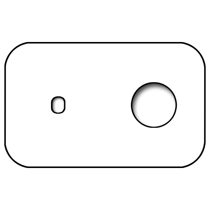 Switch front panel metal in matte White 1 gang + 1 cutout horizontal. Vectis Cube series