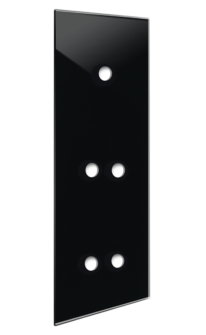 YORK Black Glass-Effect 5-Gang Cover Plate by ROHDE+ROHDE