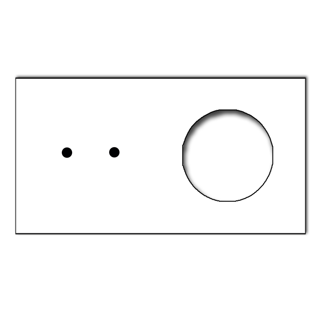 Blende CAMBRIDGE - Glas-Optik 2-fach mit rundem Ausschnitt waagerecht in Weiß.