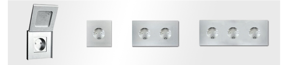VICTOR carre. Steckdose 1-fach Aluminium Metall. CJC Systems