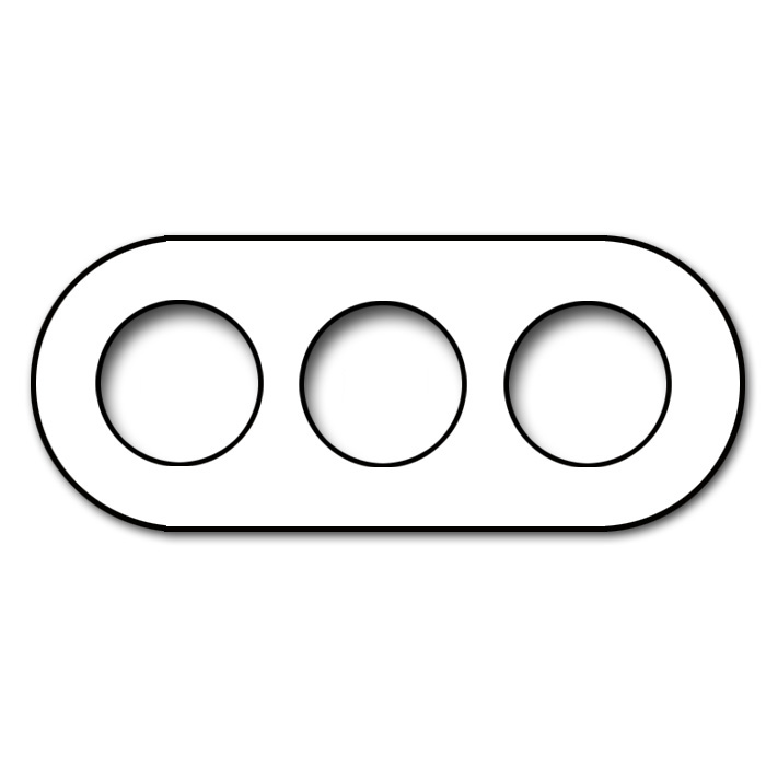 Metal Retro Socket Frame 3-Gang. Vectis Round Series.