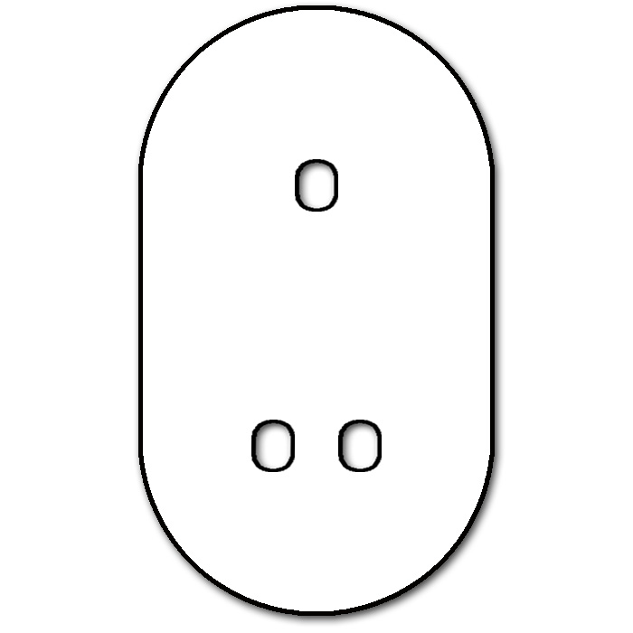 Switch front panel metal in Old Gold 3 gang. Vectis Round series