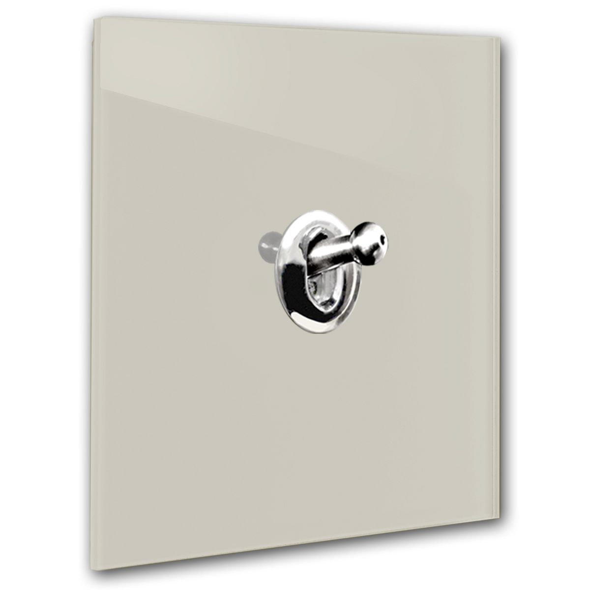 Retro Schalter 1 fach Farrow Ball 229 elephants Glas-Optik 230V Wechsel Beige