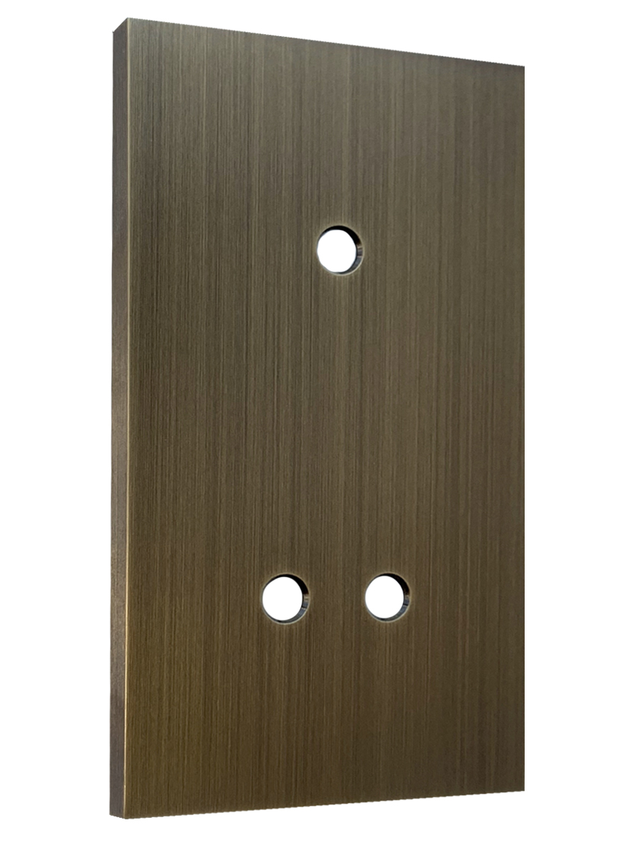 Retro-Kippschalter-Blende NINA 3-fach Antique Bronze Metall. CJC Systems