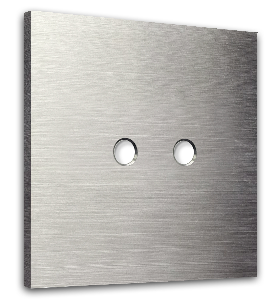 Retro-Kippschalter-Blende NINA 2-fach Edelstahl Metall. CJC Systems