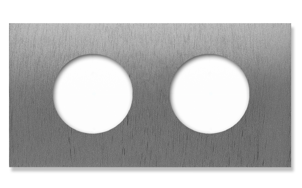 Socket frame metal Titanium 2 gang horizontal. Vectis Square series