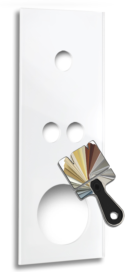 Retroschalter-Blende CAMBRIDGE - Glas-Optik 3-fach mit rundem Ausschnitt in Farrow & Ball-Farbe.