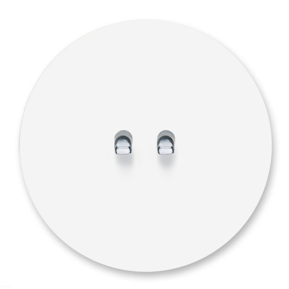 Retro toggle switch round metal matte white silver 2 gang double